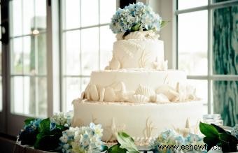 Pasteles de boda de conchas marinas