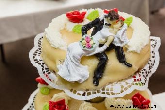Adornos divertidos para pastel de novio