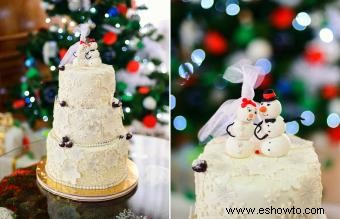 Adornos navideños para tartas de bodas para parejas