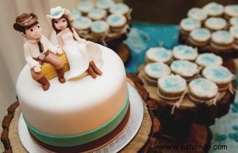 Pasteles de boda de estilo campestre occidental