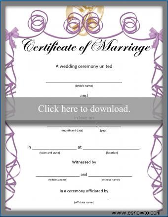 Certificados de boda imprimibles por diversión