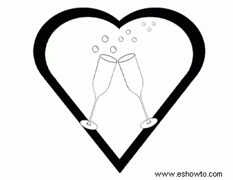 Clipart de boda en blanco y negro