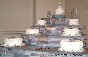 Pasteles de boda con cascadas