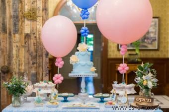 Decoraciones con globos para una recepción nupcial