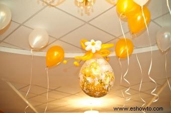 Decoraciones con globos para una recepción nupcial