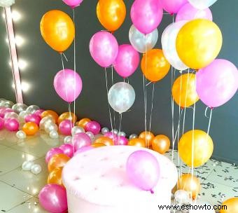 Decoraciones con globos para una recepción nupcial