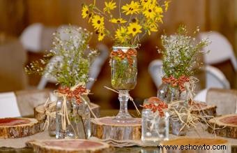 Centros de mesa creativos de camuflaje para bodas que te encantarán