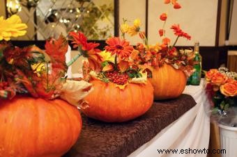 Decoraciones de boda de calabaza