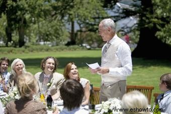 Consejos para el brindis de la cena de ensayo