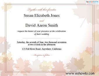 Invitaciones de boda de otoño
