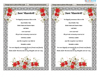 Anuncios de boda para imprimir gratis