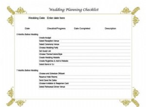 Lista de verificación para la planificación de la boda