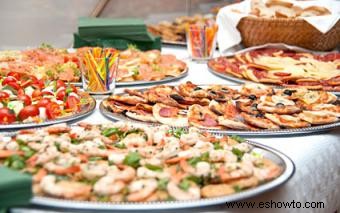 Aperitivos para una recepción nupcial