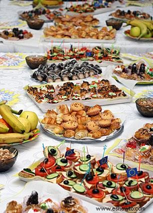 Aperitivos para una recepción nupcial