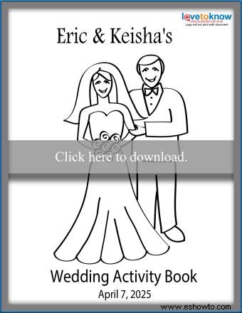 Libro de actividades de boda para niños para imprimir