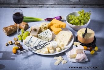 Guía de maridaje de queso y vino con gráfico 