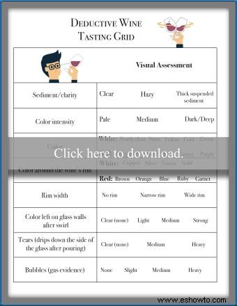 Plantillas y hojas de cata de vinos a ciegas para imprimir gratis 