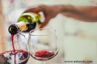 Número de porciones de alcohol en una botella de vino