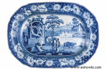 Transferware azul y blanco antiguo:consejos para coleccionar