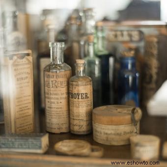 Colección de frascos antiguos de medicamentos:tipos y valores