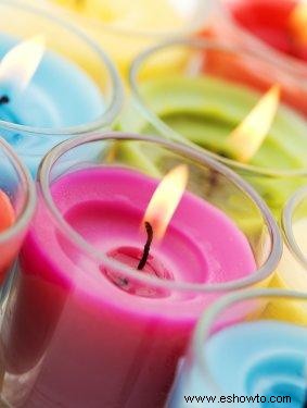 Experimento de velas de colores