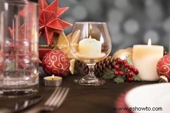 Ideas de centro de mesa de Navidad con velas