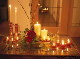 Ideas de centro de mesa de Navidad con velas