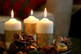 Ideas de centro de mesa de Navidad con velas