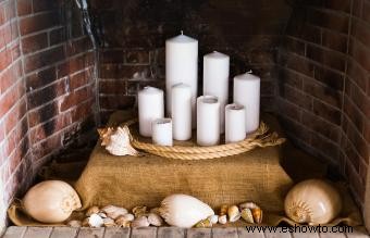 Ideas para decorar una chimenea con velas