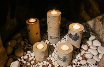 Ideas para decorar una chimenea con velas