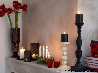 Ideas para decorar una chimenea con velas