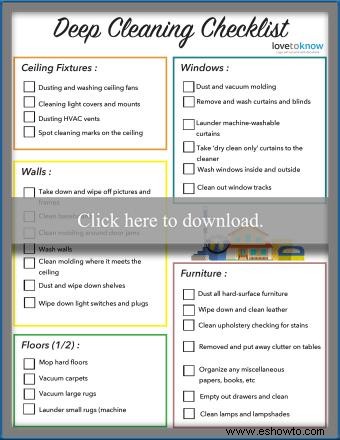 Lista de verificación de limpieza profunda:guía fácil para limpiar como un profesional