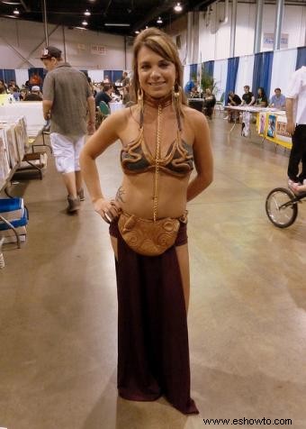 Disfraz de bikini dorado de la princesa Leia