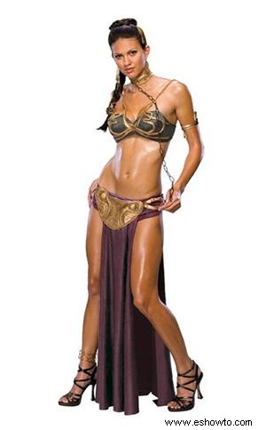 Disfraz de bikini dorado de la princesa Leia