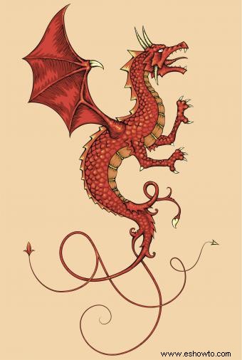 Dibujos de dragones míticos de todo el mundo