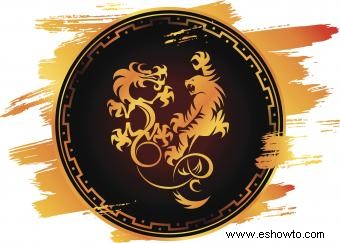 Energía de tigre y dragón en el símbolo Yin Yang