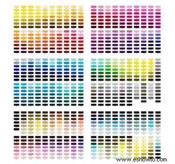 Tabla de colores de pintura:conceptos básicos y más allá