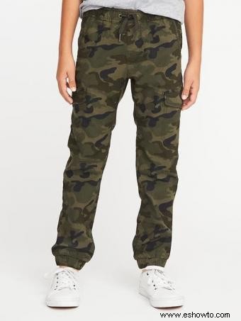 Pantalones cargo de camuflaje para niños 