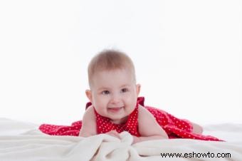 Vestido rojo de algodón para bebé