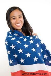 Tipos de ropa para niñas con banderas estadounidenses