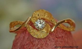 Anillos de pepita de diamantes de oro