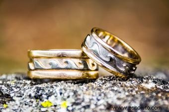 Anillos de boda de surfistas