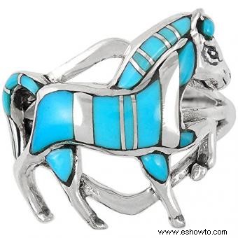 Joyería de caballo de plata y turquesa para los amantes de la equitación