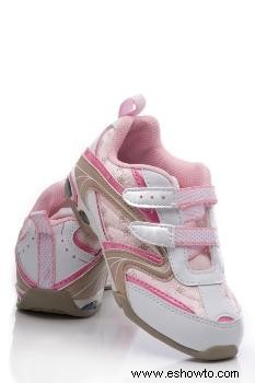 Zapatos de Niños Rosa con Velcro Blanco 