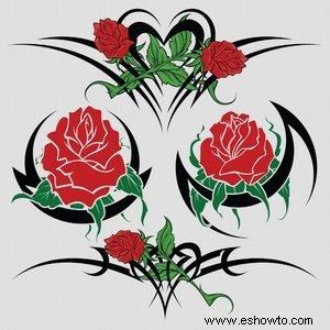 Tatuajes de rosas tribales
