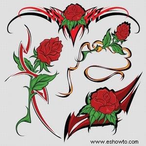 Tatuajes de rosas tribales