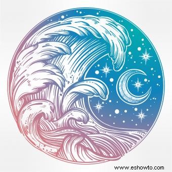 Diseños de tatuaje de luna de agua