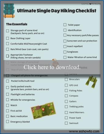 Listas de verificación esenciales para el senderismo:salga preparado y seguro