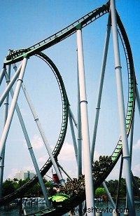 La montaña rusa Increíble Hulk en Islands of Adventure 