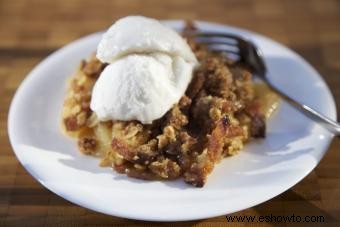 Receta de crujiente de manzana sin gluten con avena